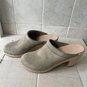 No. 6 clog old school mid heel suede size 37